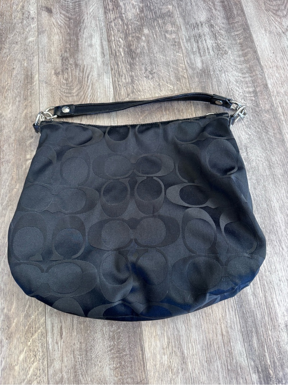Coach Poppy Signature Sateen Pocket hobo Shoulder Bag w/Purple Interior - Y2K - Picture 2 of 13